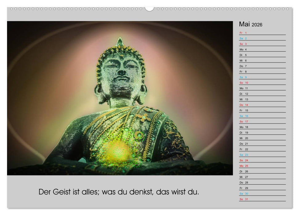 Lebenskraft Buddha (CALVENDO Premium Wandkalender 2026)
