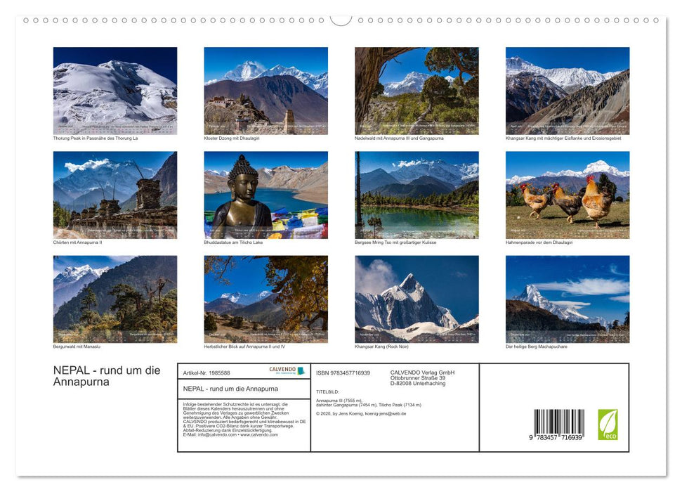 NEPAL - rund um die Annapurna (CALVENDO Wandkalender 2026)