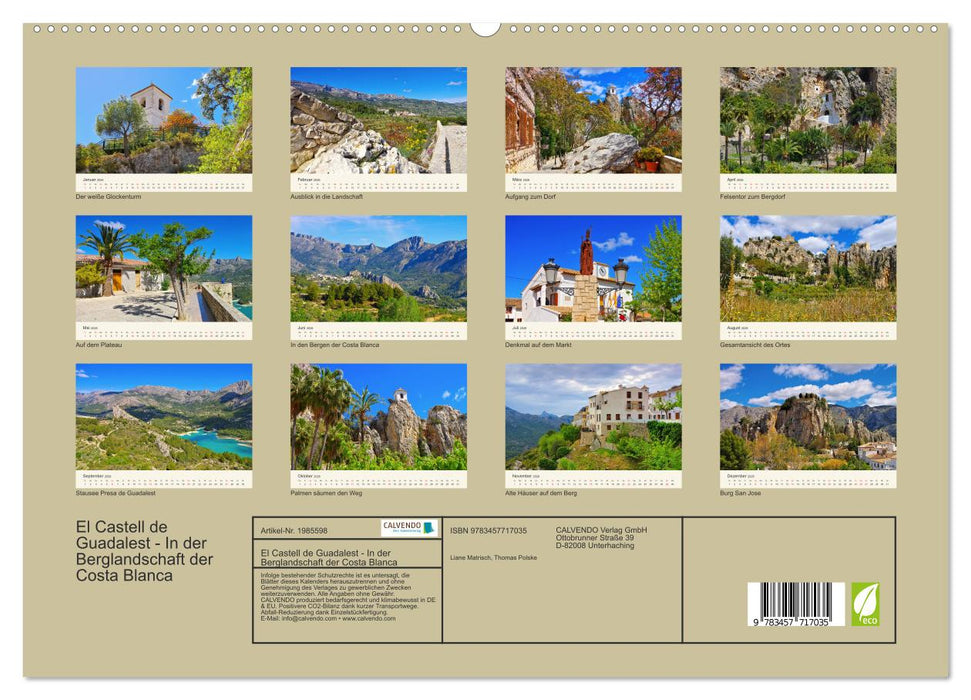 El Castell de Guadalest - In der Berglandschaft der Costa Blanca (CALVENDO Premium Wandkalender 2026)