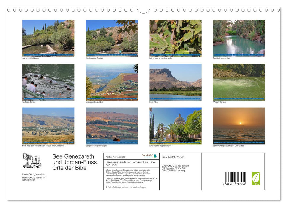 See Genezareth und Jordan-Fluss. Orte der Bibel (CALVENDO Wandkalender 2026)