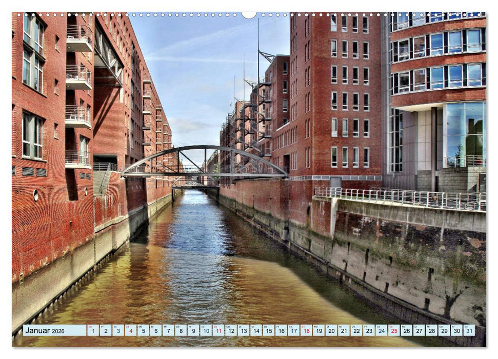 Hamburg - Ein Tag in der Speicherstadt (CALVENDO Premium Wandkalender 2026)