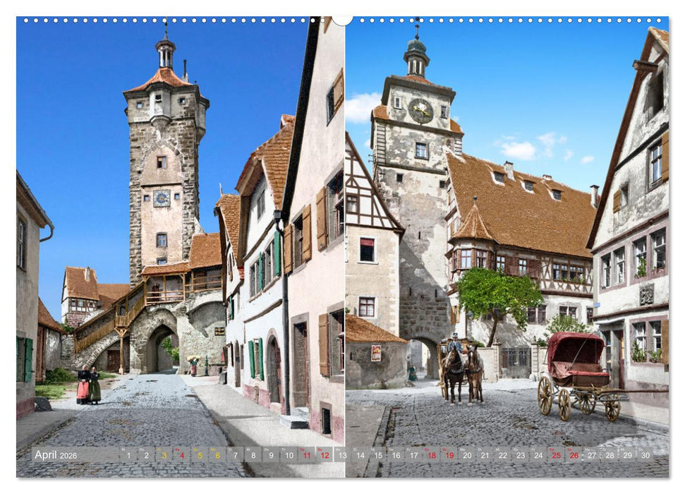 Rothenburg ob der Tauber um das Jahr 1900 – Fotos neu koloriert (CALVENDO Premium Wandkalender 2026)