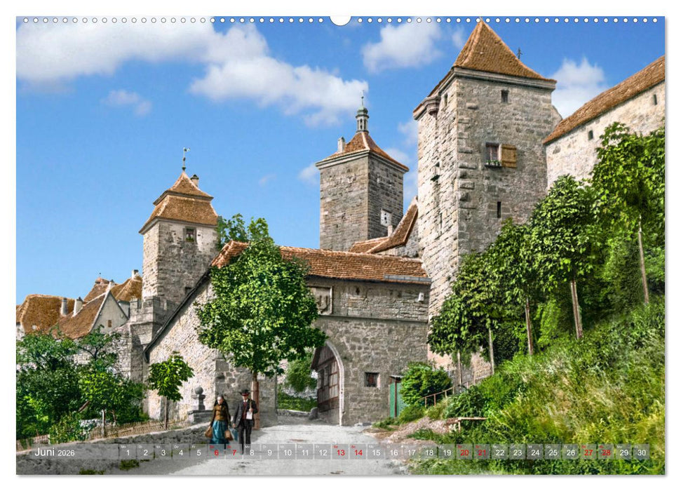 Rothenburg ob der Tauber um das Jahr 1900 – Fotos neu koloriert (CALVENDO Premium Wandkalender 2026)