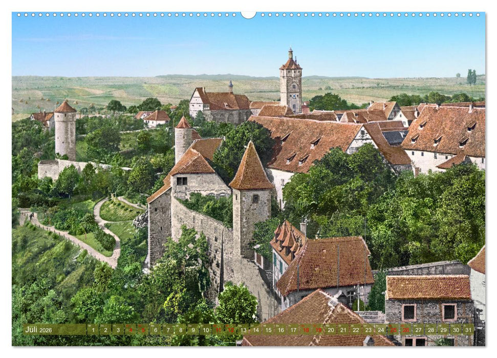 Rothenburg ob der Tauber um das Jahr 1900 – Fotos neu koloriert (CALVENDO Premium Wandkalender 2026)