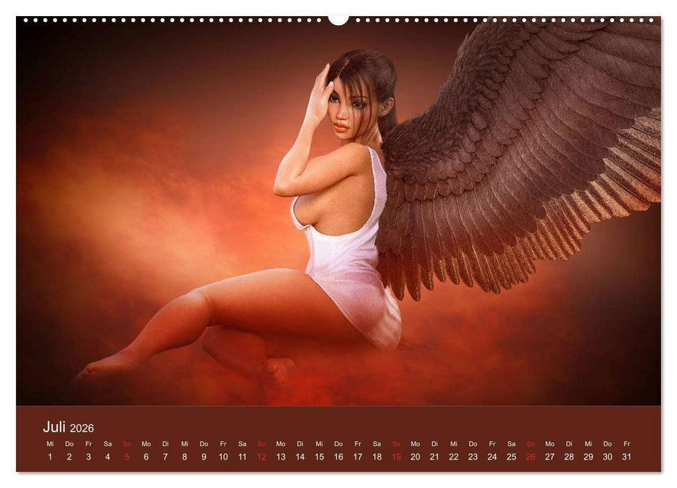 Engel der Verführung - Mythologie als Akt (CALVENDO Premium Wandkalender 2026)