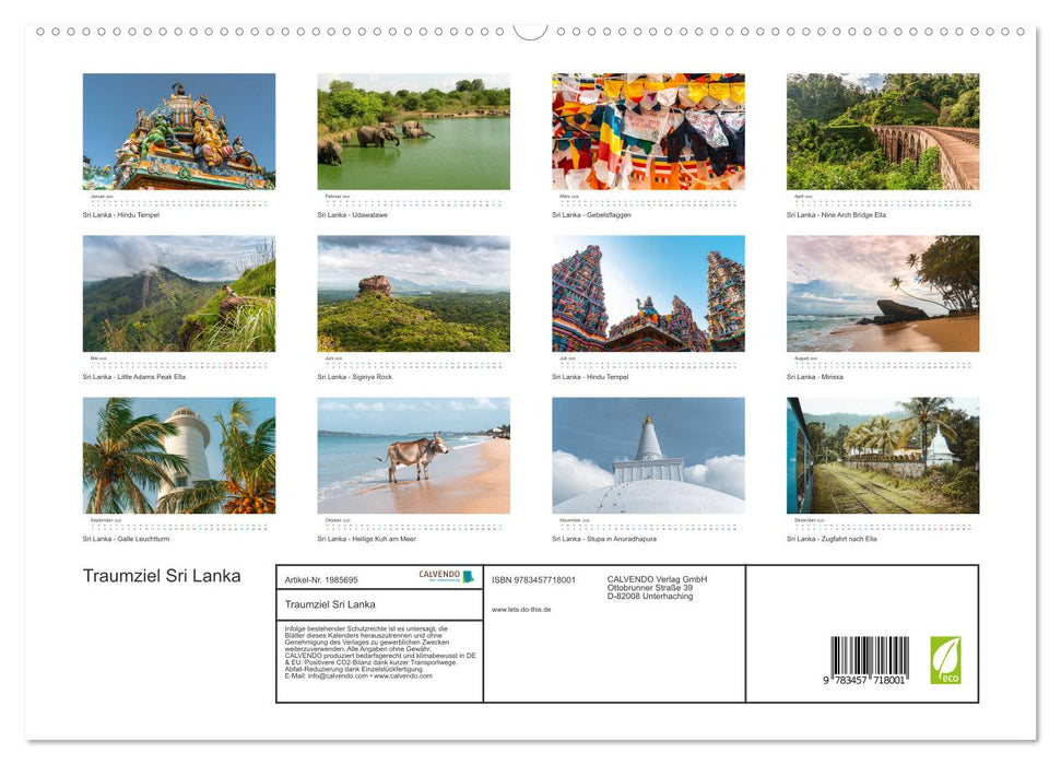 Traumziel Sri Lanka (CALVENDO Premium Wandkalender 2026)