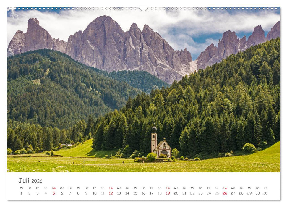 Südtirol - Land der Berge und Seen (CALVENDO Premium Wandkalender 2026)