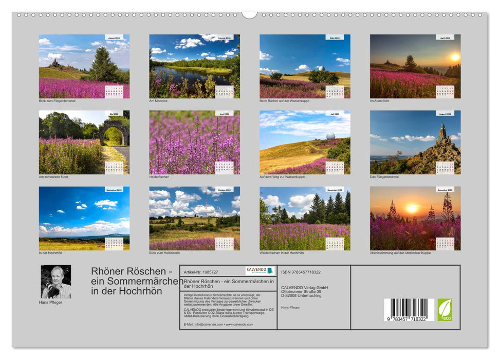 Rhöner Röschen - ein Sommermärchen in der Hochrhön (CALVENDO Premium Wandkalender 2026)