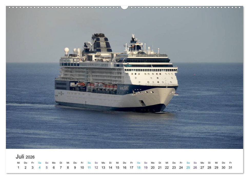 Riesen der Meere - Kreuzfahrtschiffe (CALVENDO Premium Wandkalender 2026)