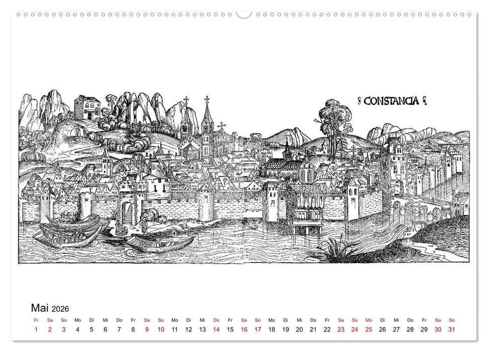 Schedelsche Weltchronik Deutsche Städte 1493 (CALVENDO Premium Wandkalender 2026)
