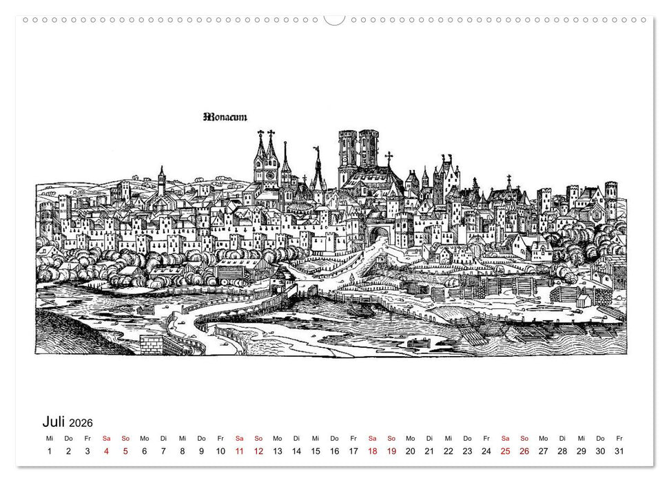Schedelsche Weltchronik Deutsche Städte 1493 (CALVENDO Premium Wandkalender 2026)