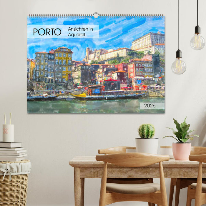 Porto - Ansichten in Aquarell (CALVENDO Wandkalender 2026)
