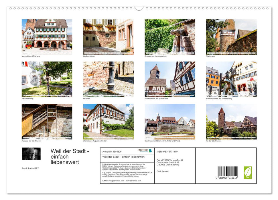 Weil der Stadt - einfach liebenswert (CALVENDO Premium Wandkalender 2026)