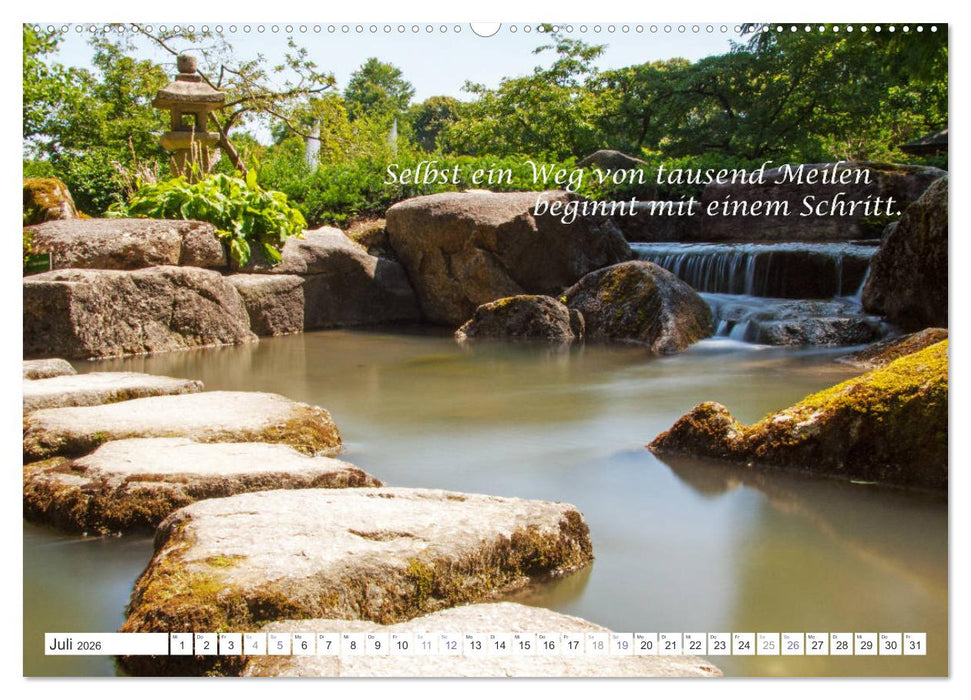 Stille. Japanische Gartenkunst und Weisheiten (CALVENDO Premium Wandkalender 2026)
