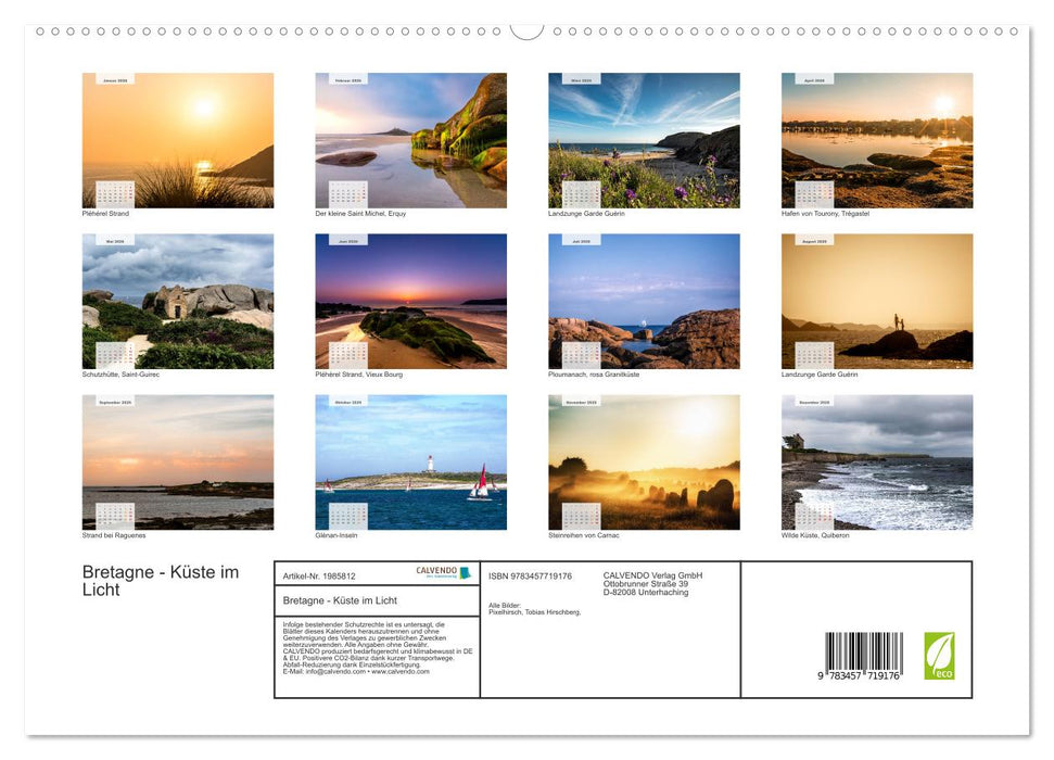 Bretagne - Küste im Licht (CALVENDO Premium Wandkalender 2026)