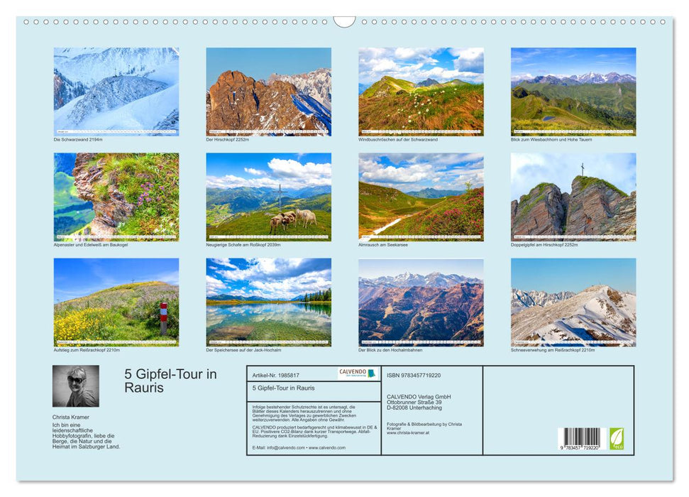 5 Gipfel-Tour in Rauris (CALVENDO Wandkalender 2026)