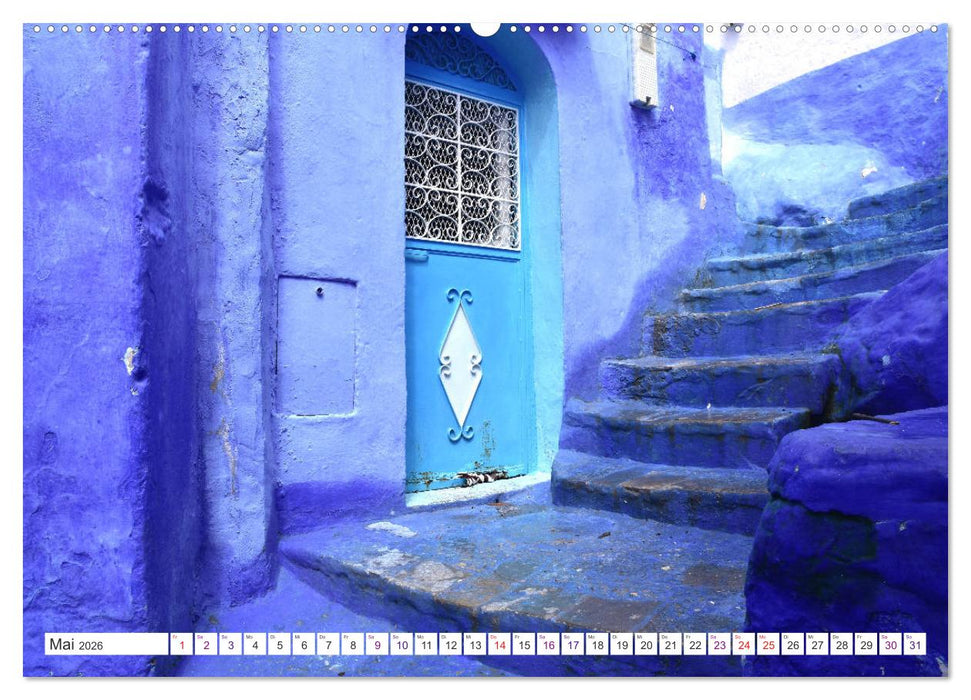 Chefchaouen - Blue Details (CALVENDO Premium Wandkalender 2026)