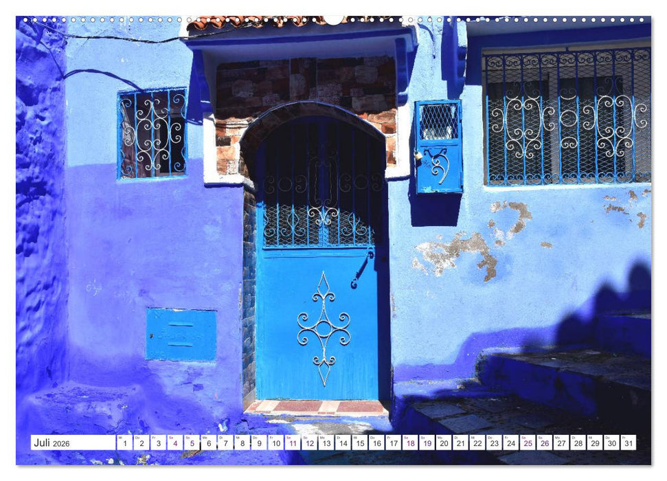 Chefchaouen - Blue Details (CALVENDO Premium Wandkalender 2026)