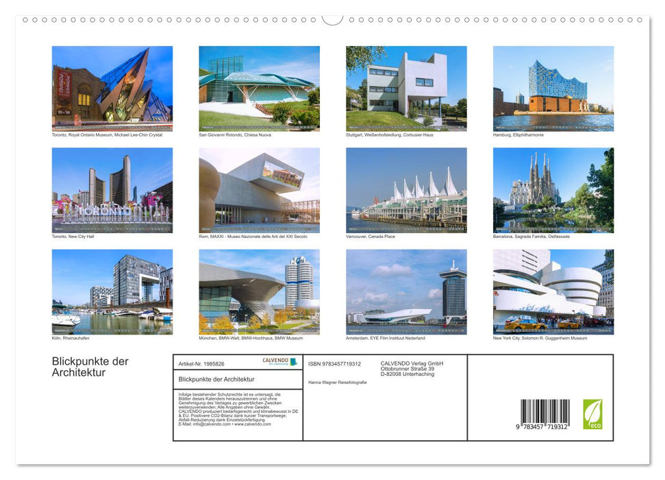 Blickpunkte der Architektur (CALVENDO Premium Wandkalender 2026)