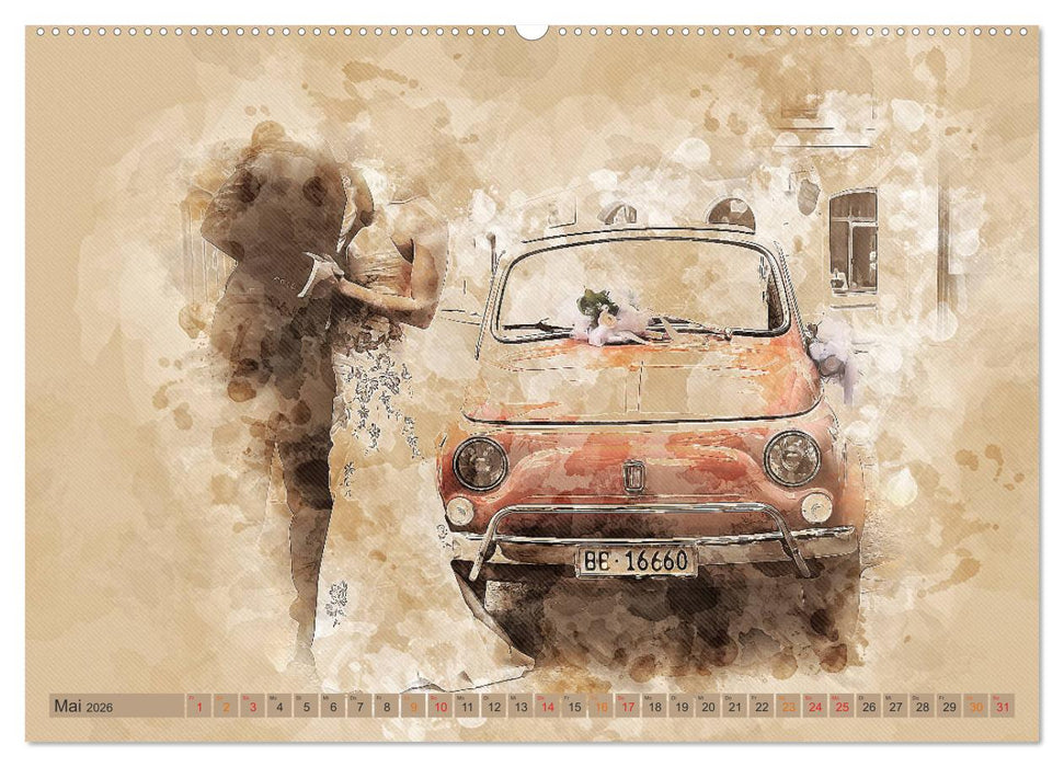 Kult-Autos, Nuova 500 (CALVENDO Wandkalender 2026)