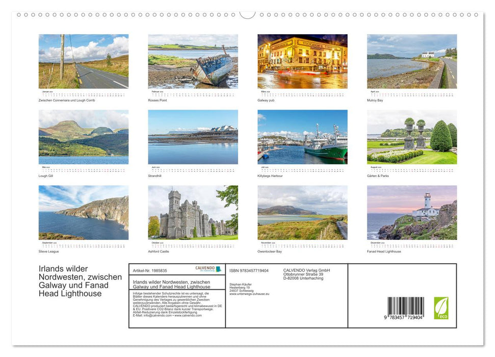 Irlands wilder Nordwesten, zwischen Galway und Fanad Head Lighthouse (CALVENDO Premium Wandkalender 2026)