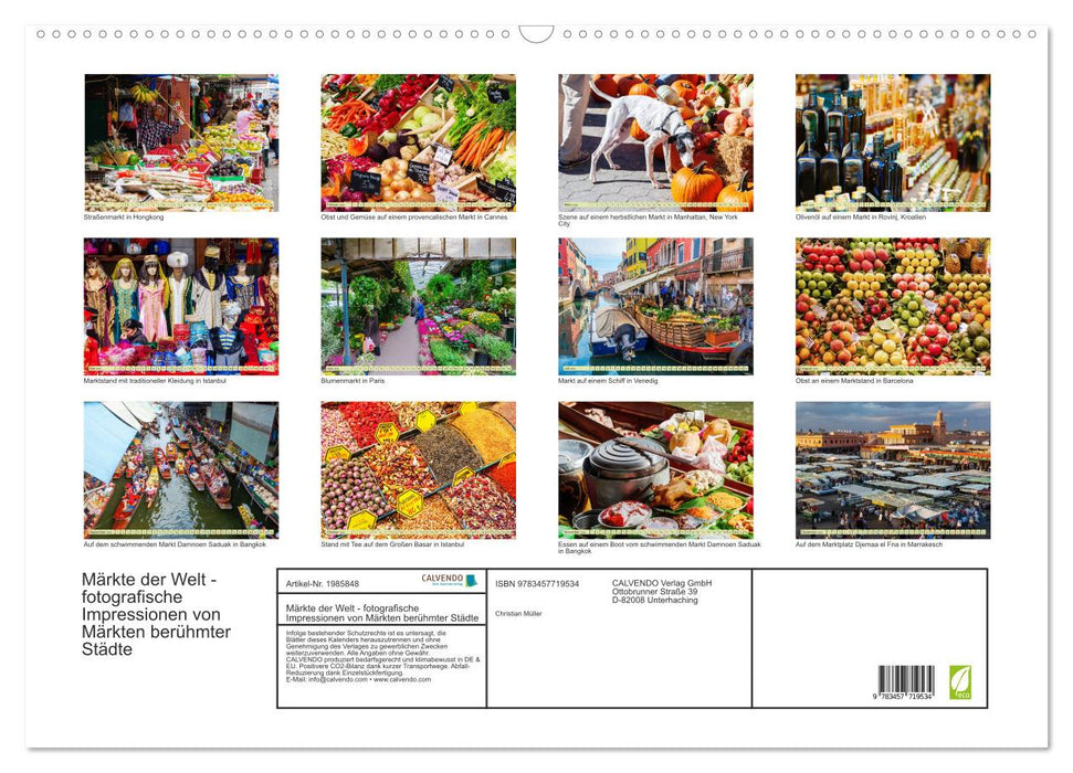 Märkte der Welt - fotografische Impressionen von Märkten berühmter Städte (CALVENDO Wandkalender 2026)