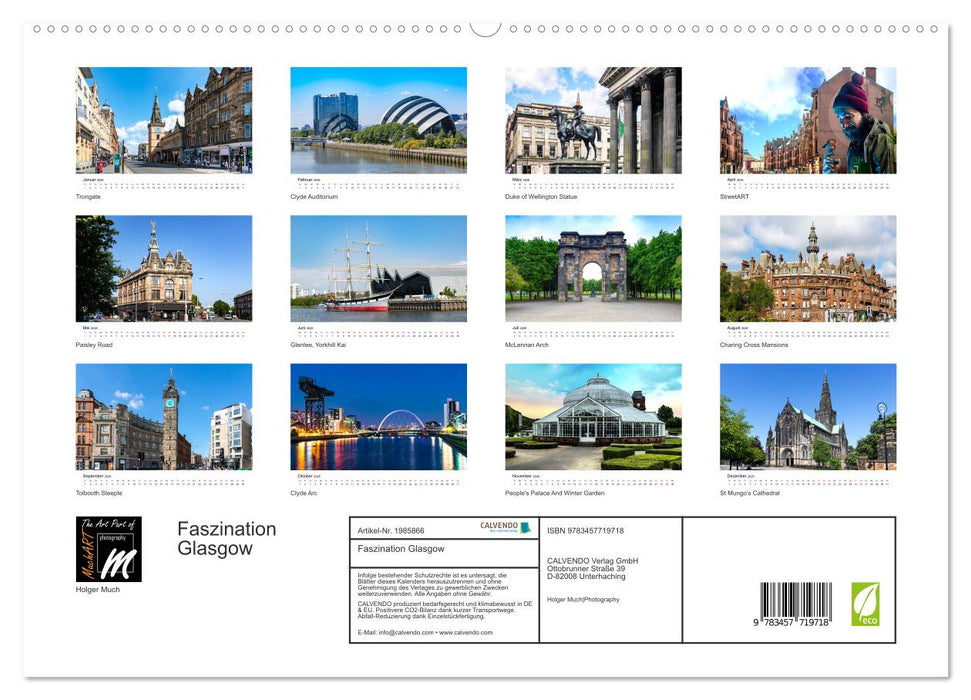 Faszination Glasgow (CALVENDO Premium Wandkalender 2026)