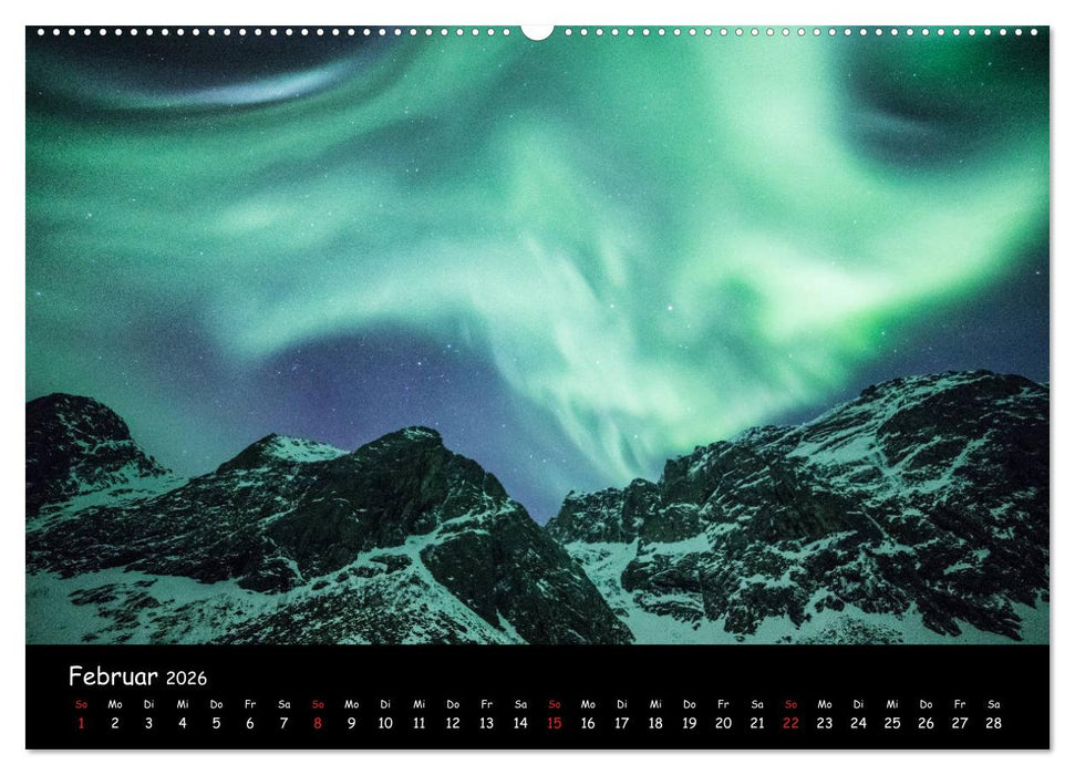 Nordlichtkalender (CALVENDO Premium Wandkalender 2026)
