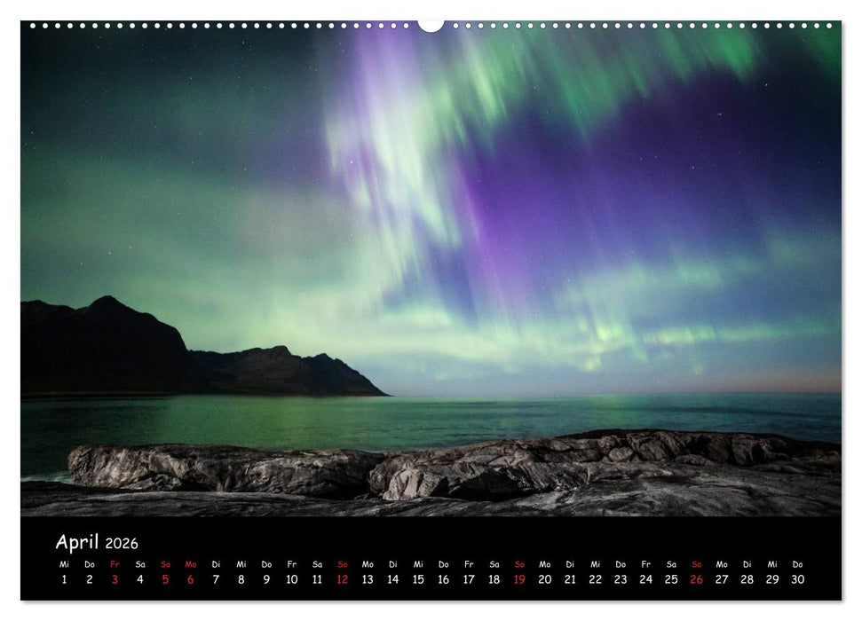 Nordlichtkalender (CALVENDO Premium Wandkalender 2026)