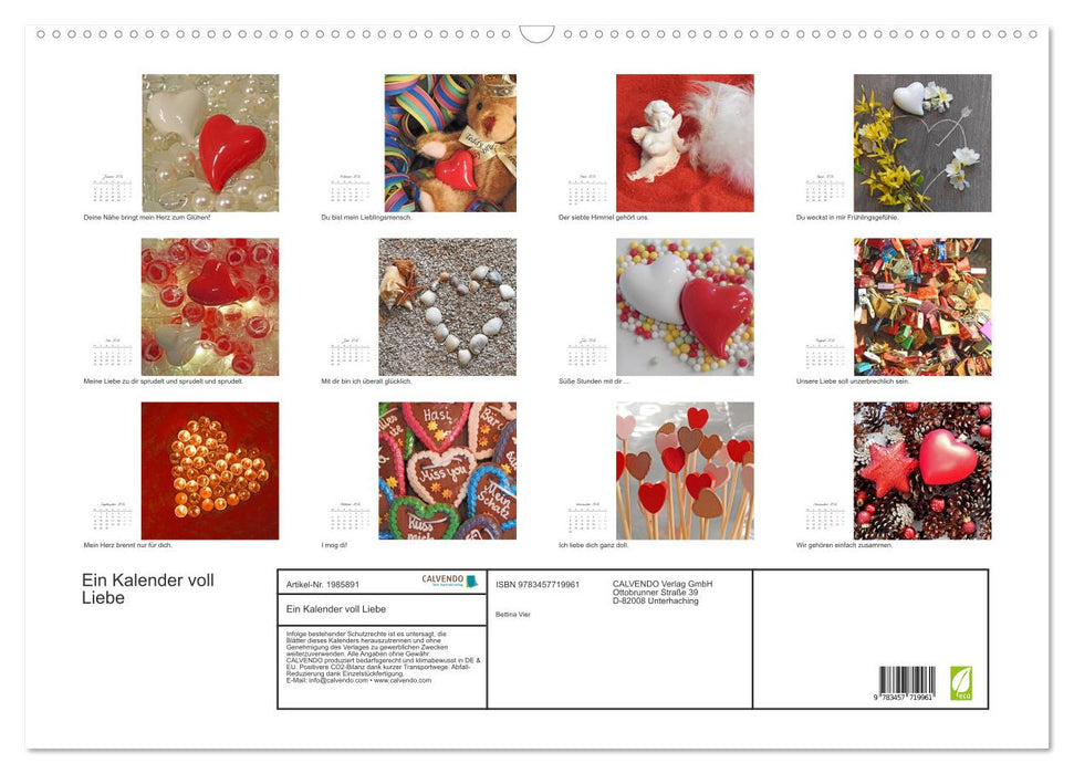 Ein Kalender voll Liebe (CALVENDO Wandkalender 2026)