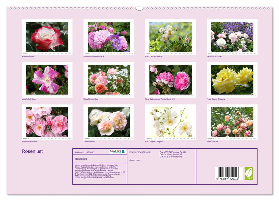 Rosenlust (CALVENDO Premium Wandkalender 2026)