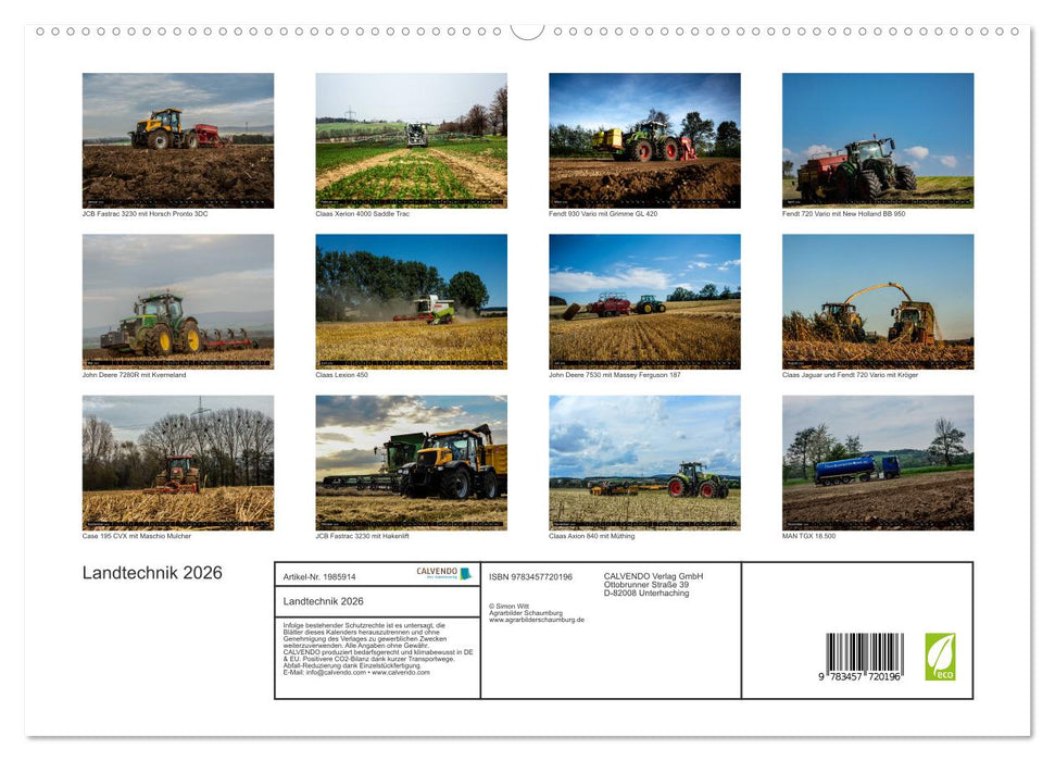 Landtechnik 2026 (CALVENDO Premium Wandkalender 2026)