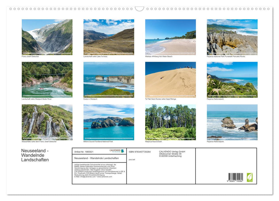 Neuseeland - Wandelnde Landschaften (CALVENDO Wandkalender 2026)