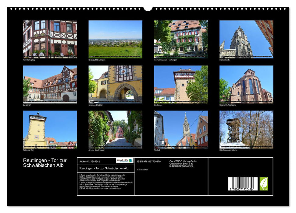 Reutlingen - Tor zur Schwäbischen Alb (CALVENDO Premium Wandkalender 2026)