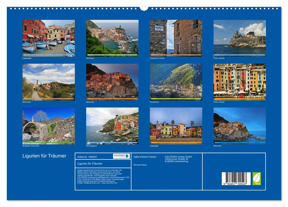 Ligurien für Träumer (CALVENDO Premium Wandkalender 2026)
