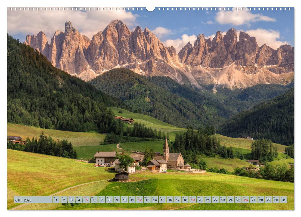 Dolomiten, Alpenparadies im Norden Italiens (CALVENDO Premium Wandkalender 2026)