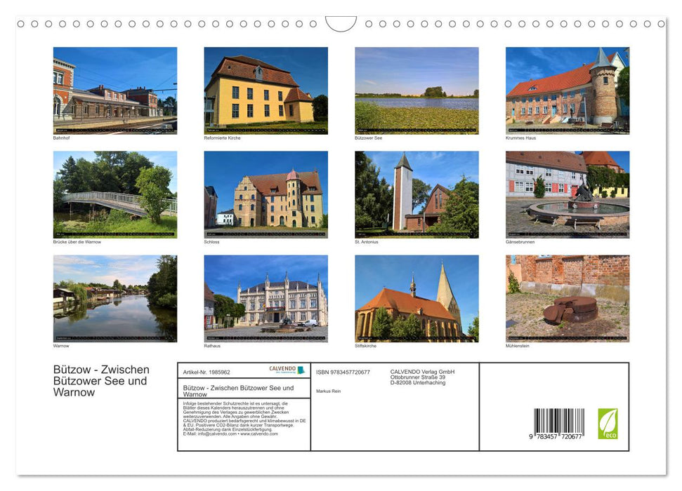 Bützow - Zwischen Bützower See und Warnow (CALVENDO Wandkalender 2026)