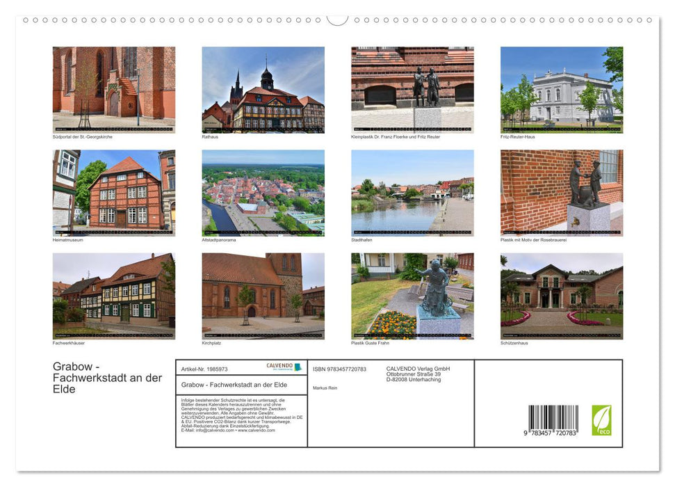 Grabow - Fachwerkstadt an der Elde (CALVENDO Premium Wandkalender 2026)