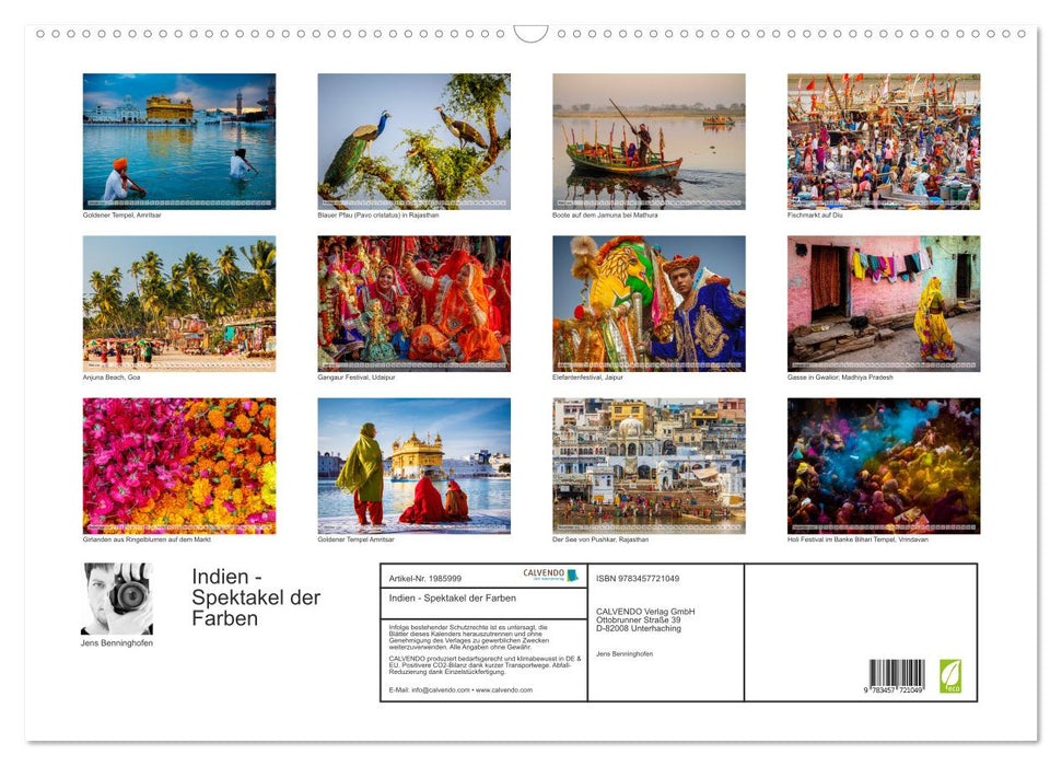 Indien - Spektakel der Farben (CALVENDO Wandkalender 2026)