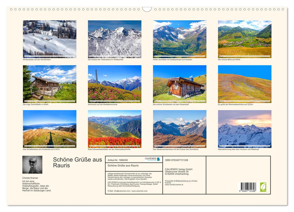 Schöne Grüße aus Rauris (CALVENDO Wandkalender 2026)