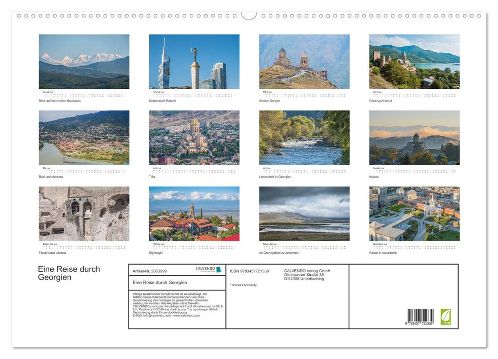 Eine Reise durch Georgien (CALVENDO Wandkalender 2026)