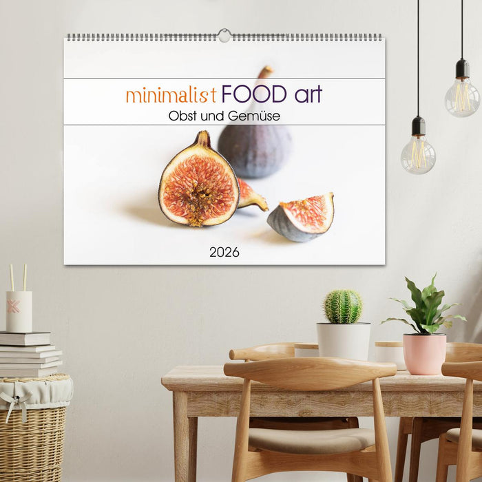 minimalist FOOD art Obst und Gemüse (CALVENDO Wandkalender 2026)