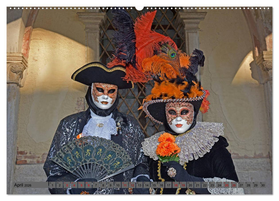 BUNT . PRÄCHTIG . FARBENFROH . Das ist der Karneval in Venedig (CALVENDO Wandkalender 2026)