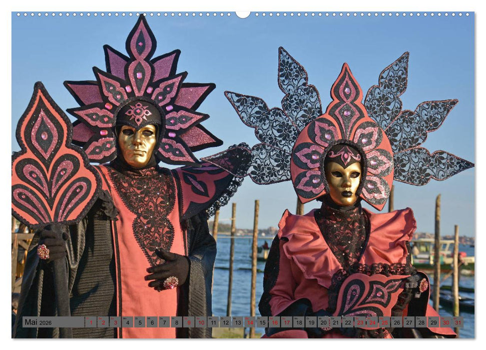 BUNT . PRÄCHTIG . FARBENFROH . Das ist der Karneval in Venedig (CALVENDO Wandkalender 2026)