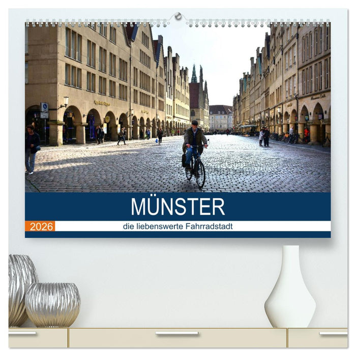 Münster - die liebenswerte Fahrradstadt (CALVENDO Premium Wandkalender 2026)