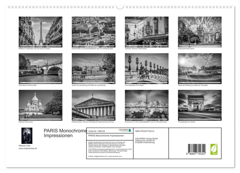 PARIS Monochrome Impressionen (CALVENDO Premium Wandkalender 2026)