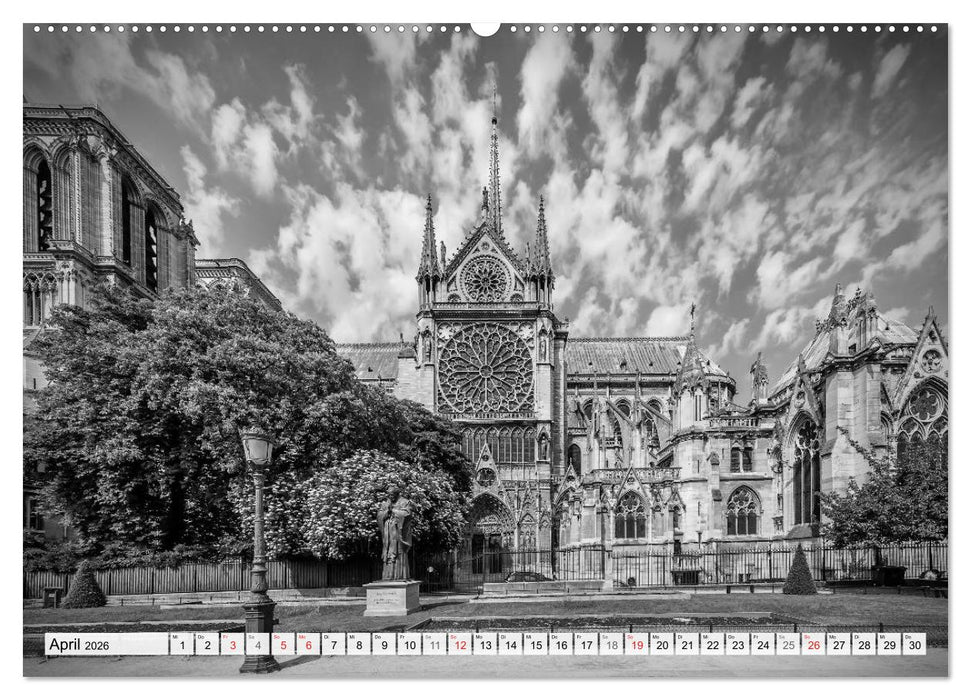 PARIS Monochrome Impressionen (CALVENDO Premium Wandkalender 2026)