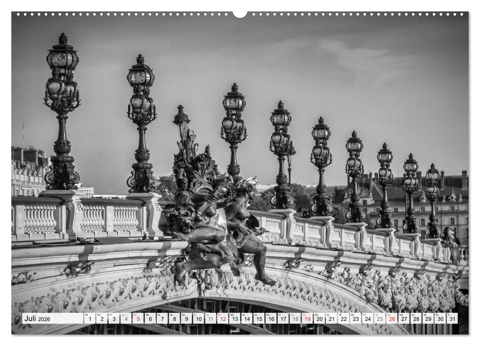 PARIS Monochrome Impressionen (CALVENDO Premium Wandkalender 2026)