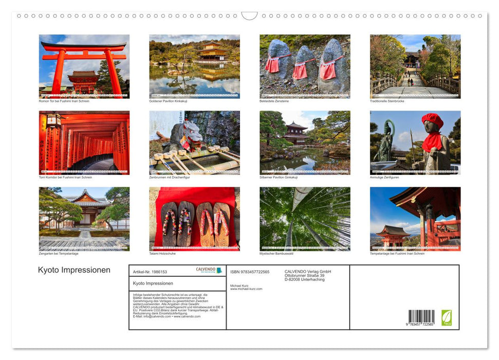 Kyoto Impressionen (CALVENDO Wandkalender 2026)