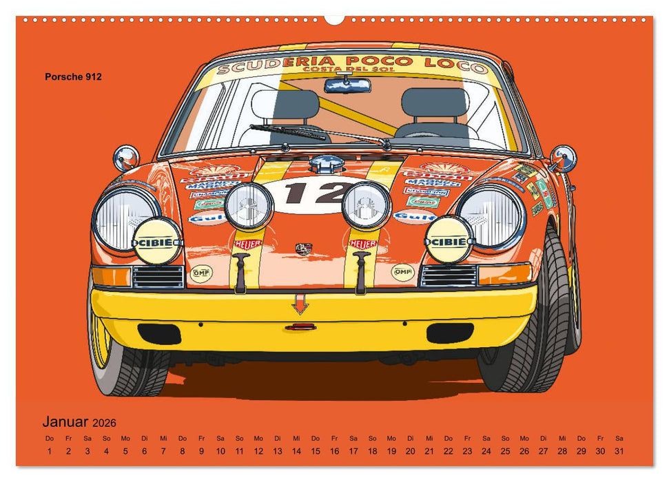Made in Germany - Illustrationen deutscher Oldtimer (CALVENDO Premium Wandkalender 2026)